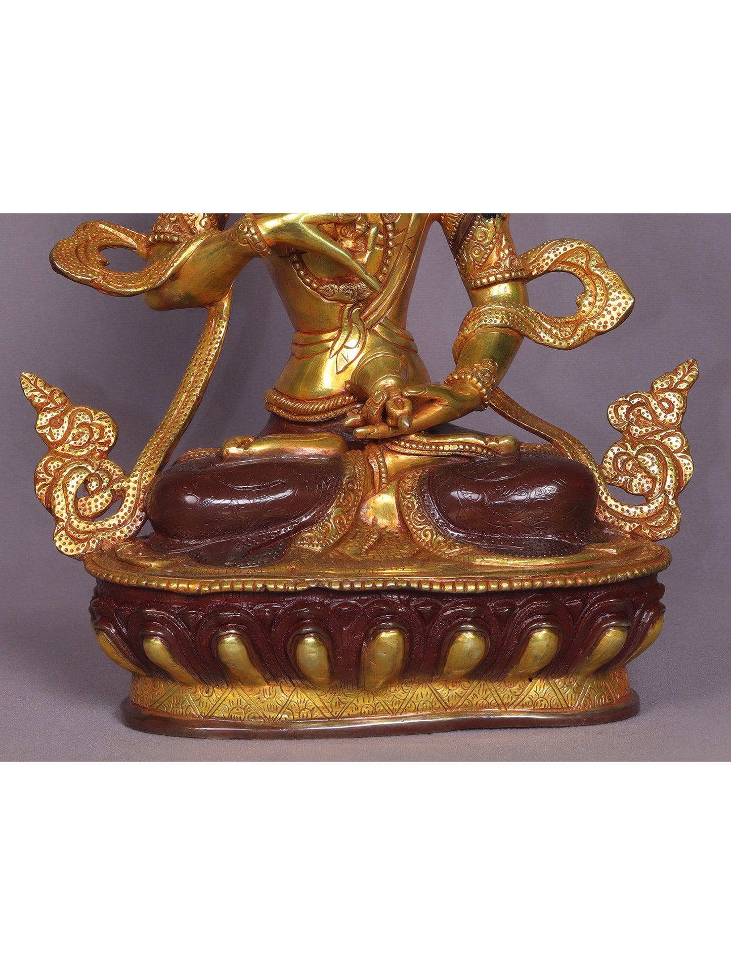 13" Tibetan Buddhist Deity Vajrasattva Statue | Handmade Buddhist Idol | Nepalese Copper Idols