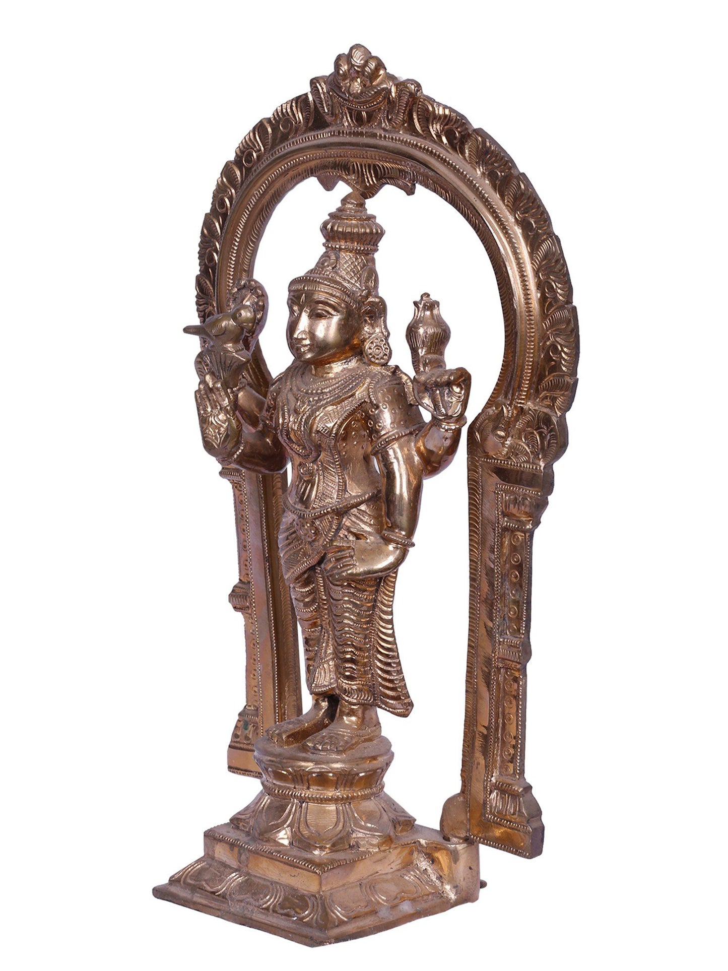 14'' Goddess Meenakshi | Madhuchista Vidhana (Lost-Wax) | Panchaloha Bronze from Swamimalai