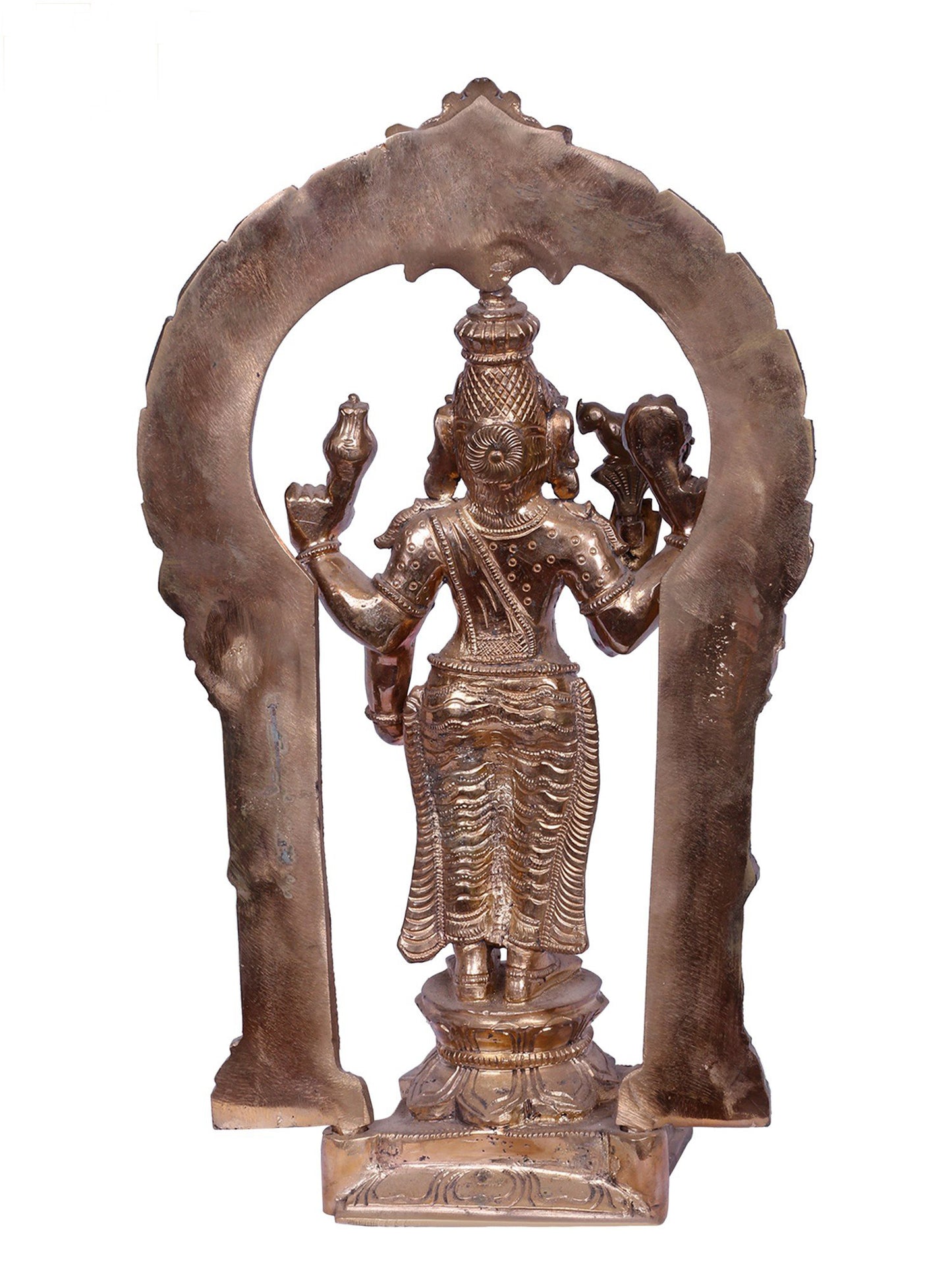 14'' Goddess Meenakshi | Madhuchista Vidhana (Lost-Wax) | Panchaloha Bronze from Swamimalai