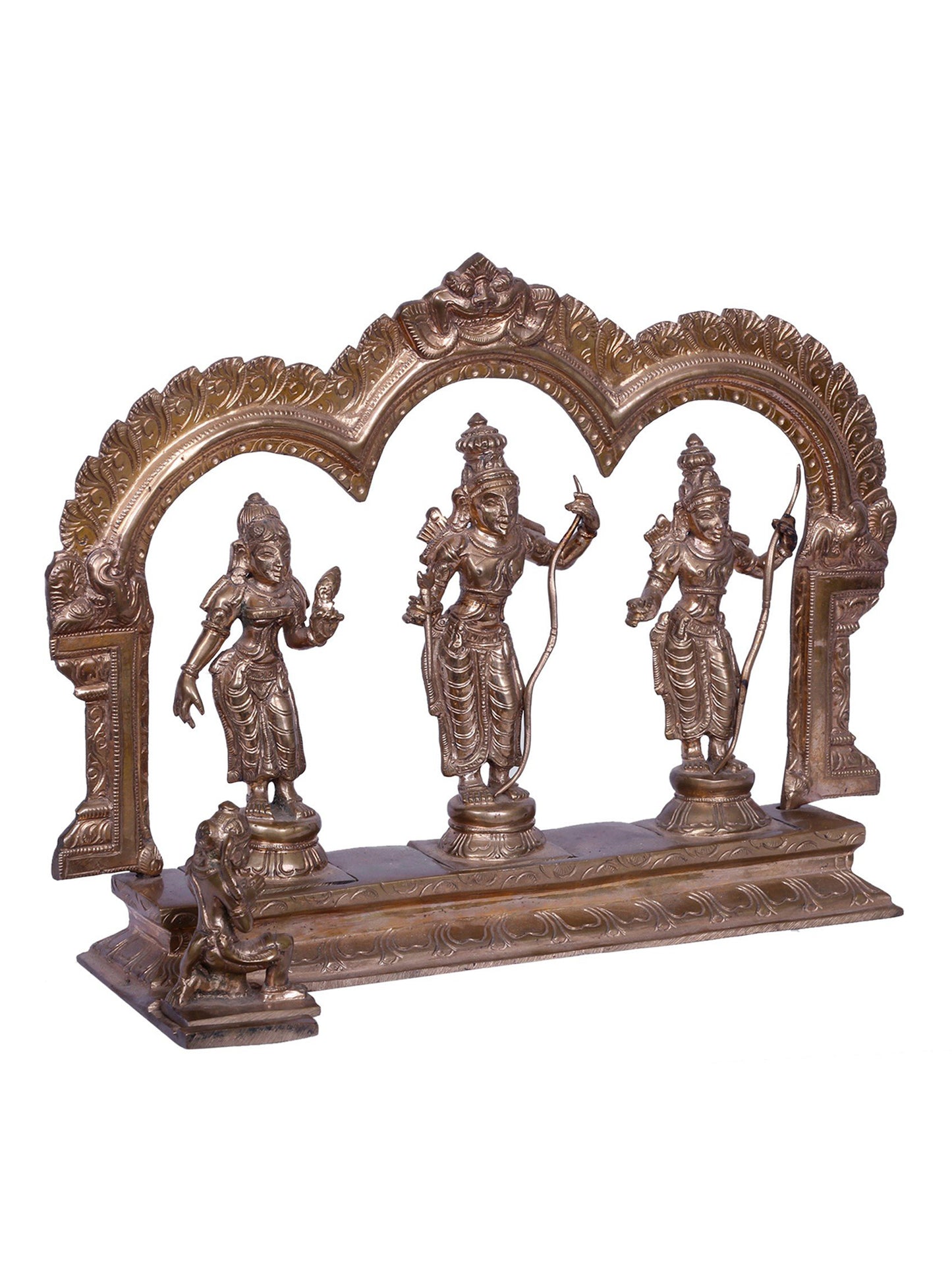 10" Bronze Rama Darbar | Madhuchista Vidhana (Lost-Wax) | Panchaloha Bronze from Swamimalai