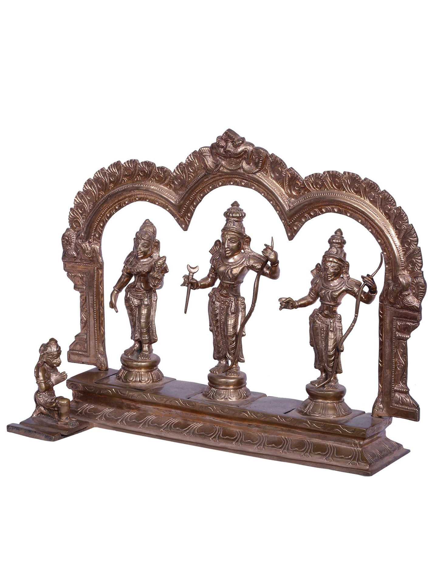 10" Bronze Rama Darbar | Madhuchista Vidhana (Lost-Wax) | Panchaloha Bronze from Swamimalai