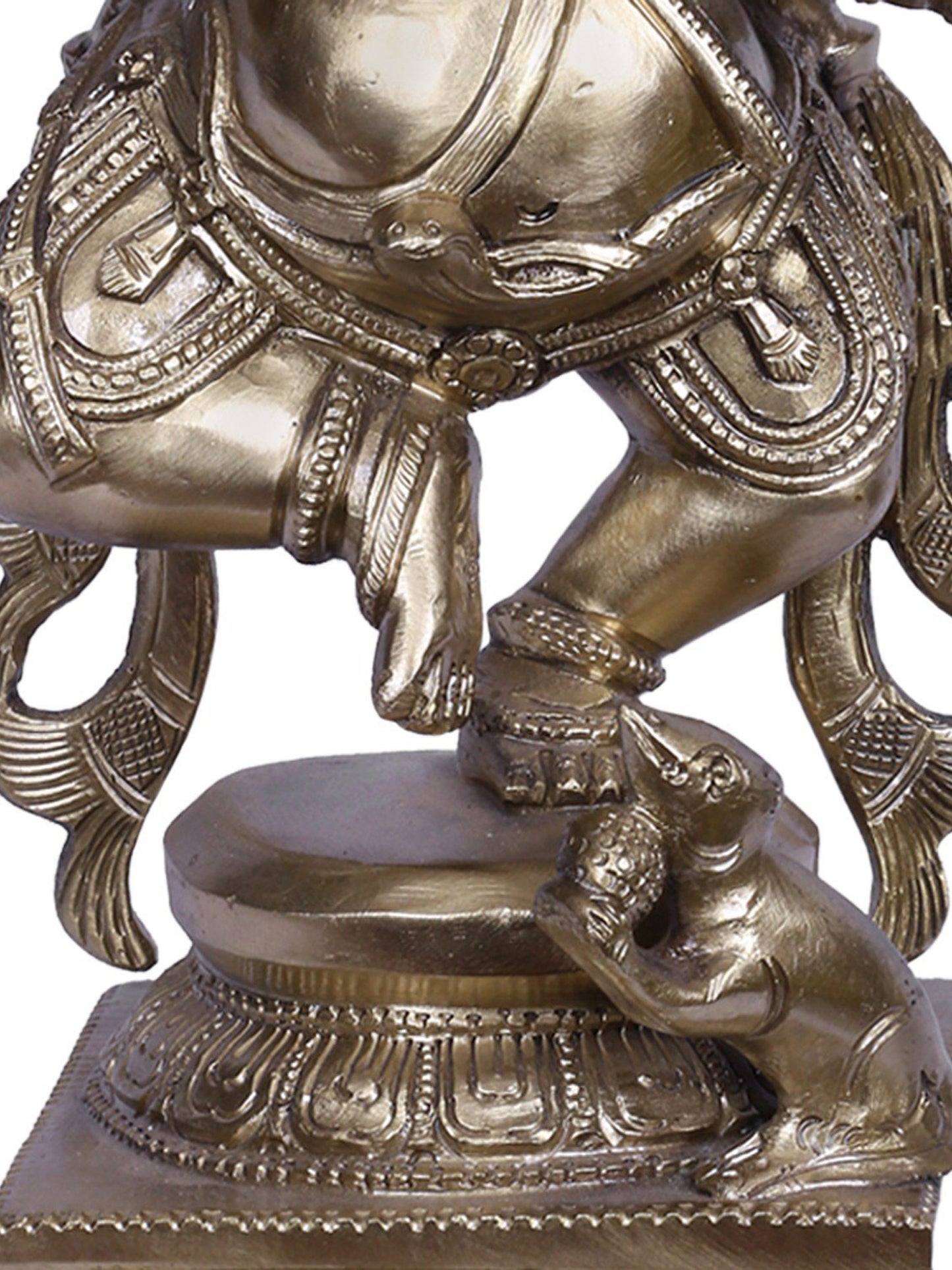 12" Dancing Lord Ganesha | Hoysala Art | Handmade Idol | Lord Ganesha Bronze Statue