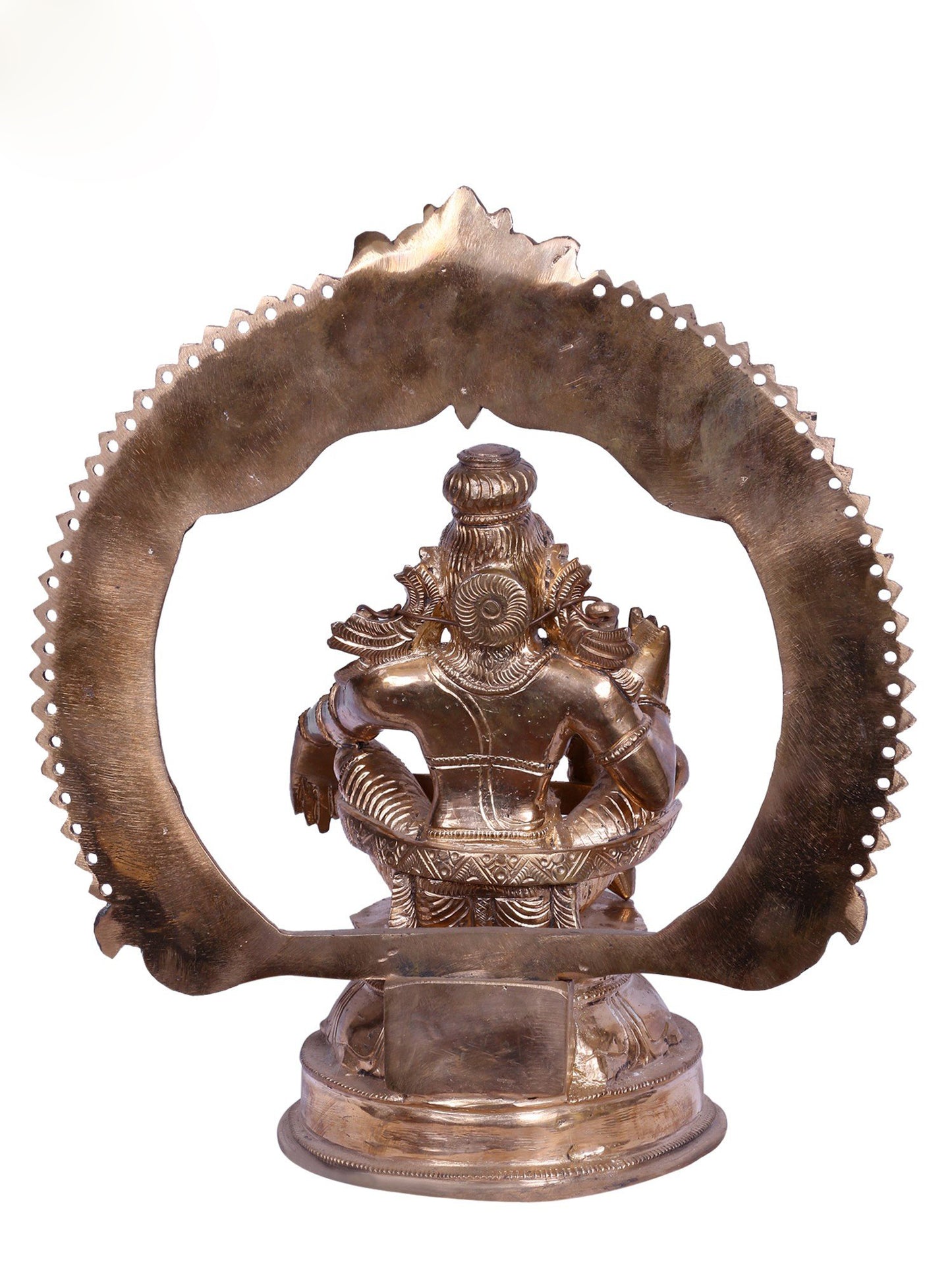 12'' Lord Ayyappan Statue | Madhuchista Vidhana (Lost-Wax) | Panchaloha Bronze from Swamimalai