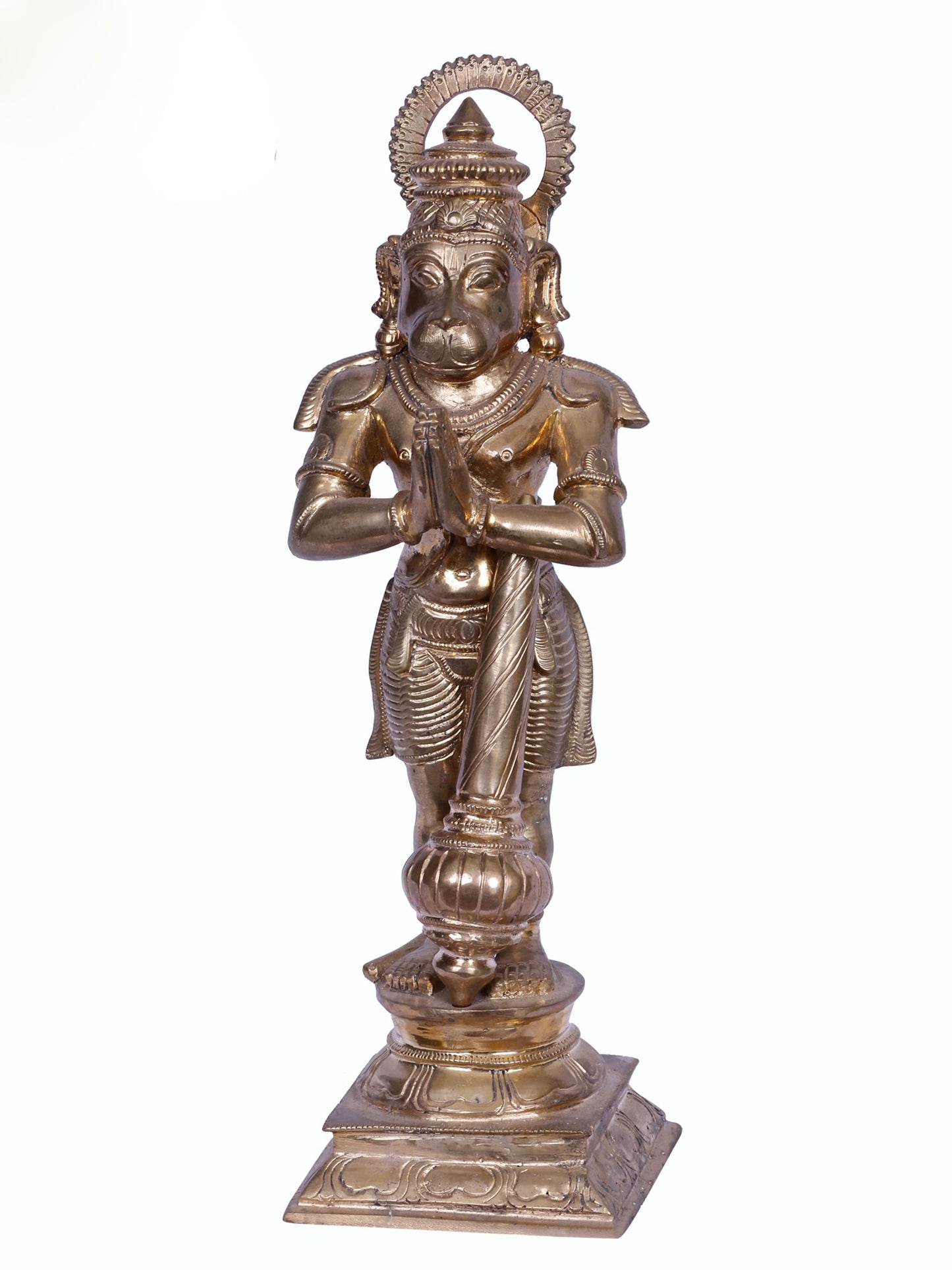 13" Standing Sankat Mochan Hanuman Ji | Madhuchista Vidhana (Lost-Wax) | Panchaloha Bronze from Swamimalai