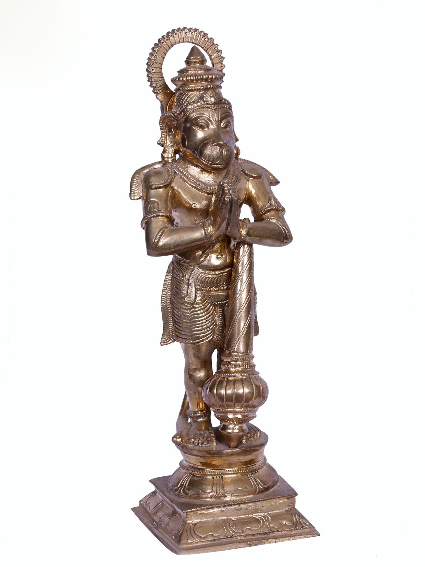 13" Standing Sankat Mochan Hanuman Ji | Madhuchista Vidhana (Lost-Wax) | Panchaloha Bronze from Swamimalai