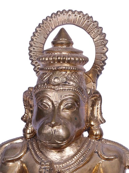 13" Standing Sankat Mochan Hanuman Ji | Madhuchista Vidhana (Lost-Wax) | Panchaloha Bronze from Swamimalai