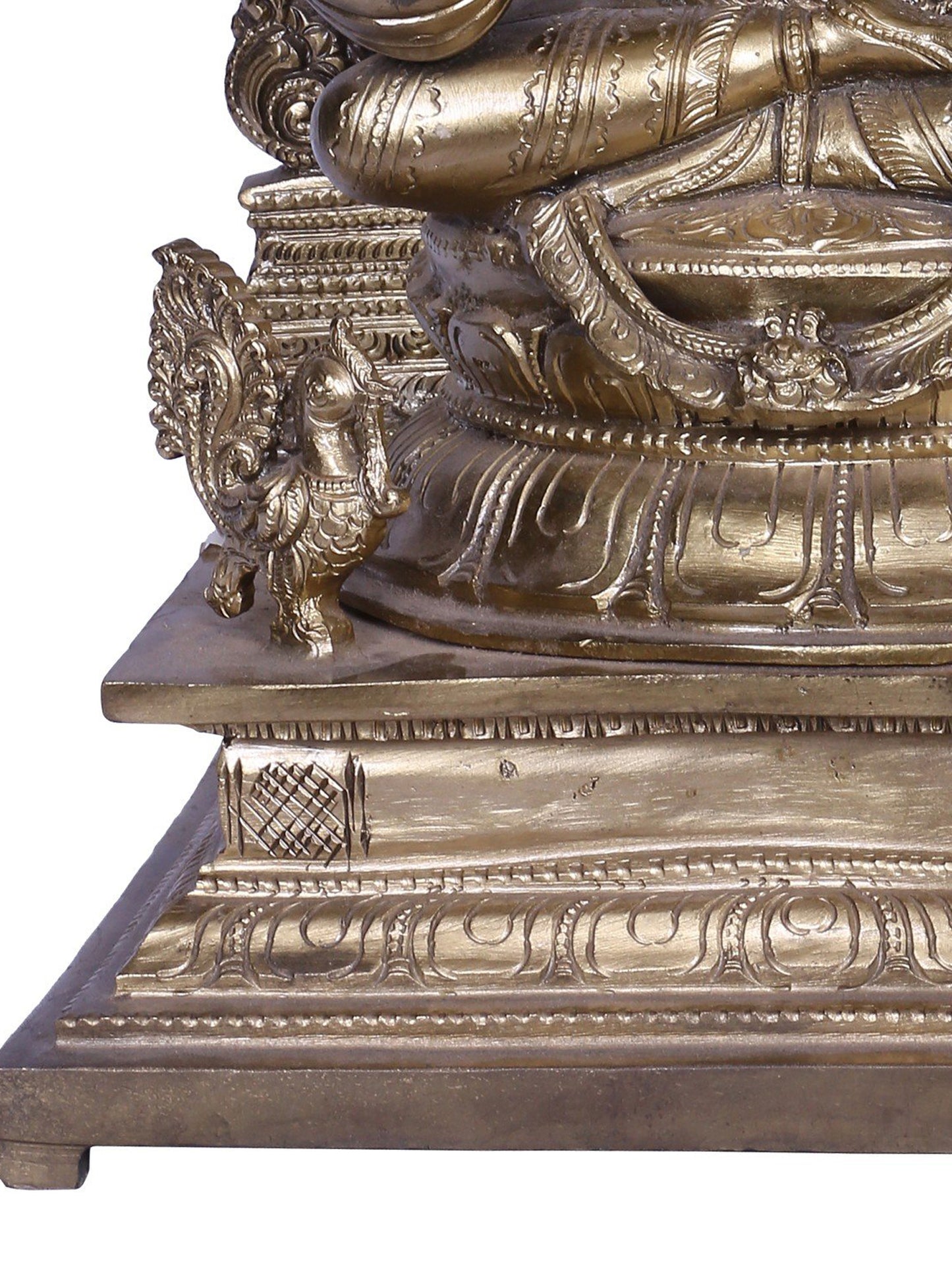 16" Goddess Saraswati with Kirtimukha Throne | Handmade Idol | Goddess Statue | Hoysala Art