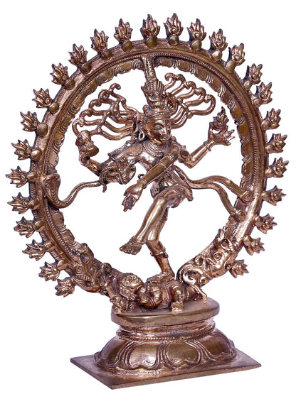 6" Small Lord Nataraja Statue | Handmade | Madhuchista Vidhana (Lost-Wax) | Panchaloha Bronze from Swamimalai