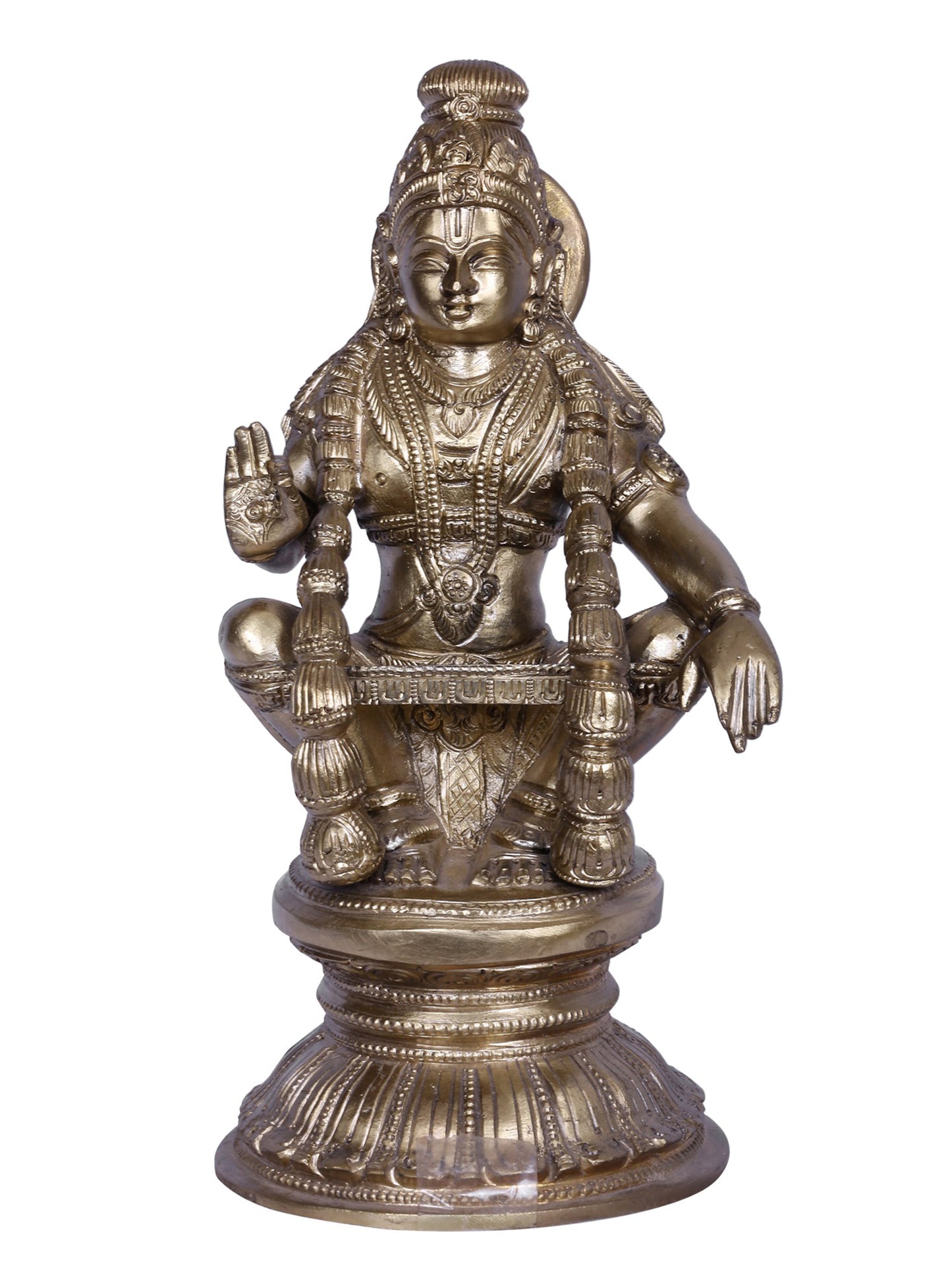 9'' Lord Ayyappan | Handmade Idol | Lord Ayyapppan Brozne Statue | Hoysala Art