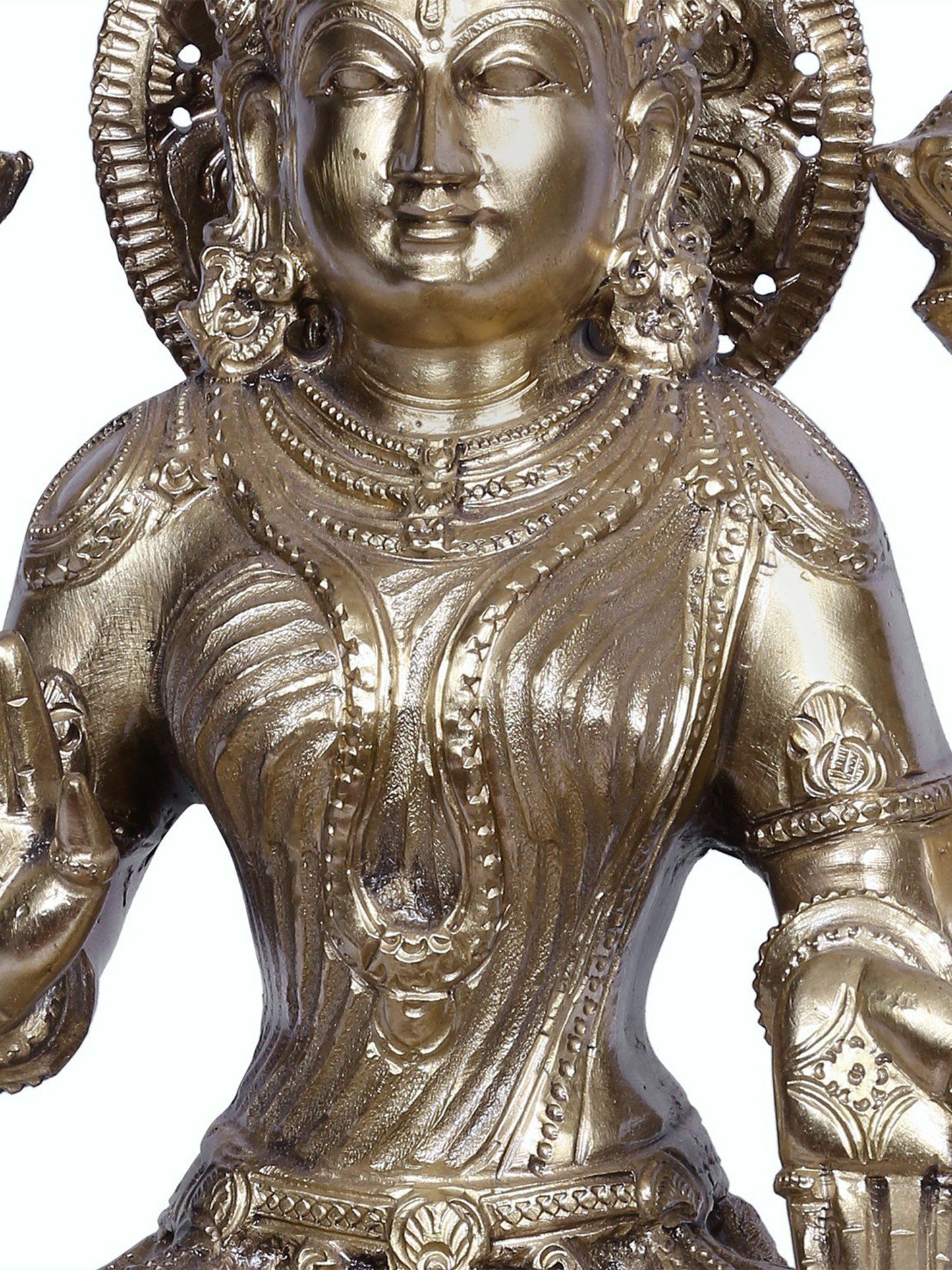 13" Bronze Goddess Lakshmi | Handmade Idol | Bronze Goddess Laxshmi Statue | Hoysala Art