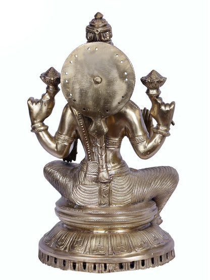 13" Bronze Goddess Lakshmi | Handmade Idol | Bronze Goddess Laxshmi Statue | Hoysala Art