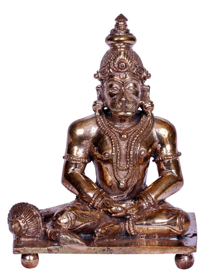 3" Sitting Sankat Mochan Hanuman Bronze Sculpture | Hanuman Statue | Lord Hanuman Bronze Statue