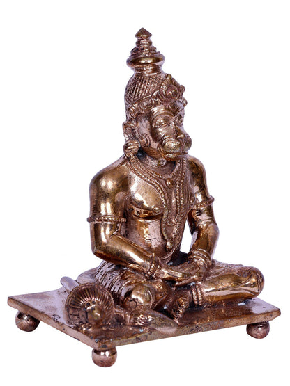 3" Sitting Sankat Mochan Hanuman Bronze Sculpture | Hanuman Statue | Lord Hanuman Bronze Statue