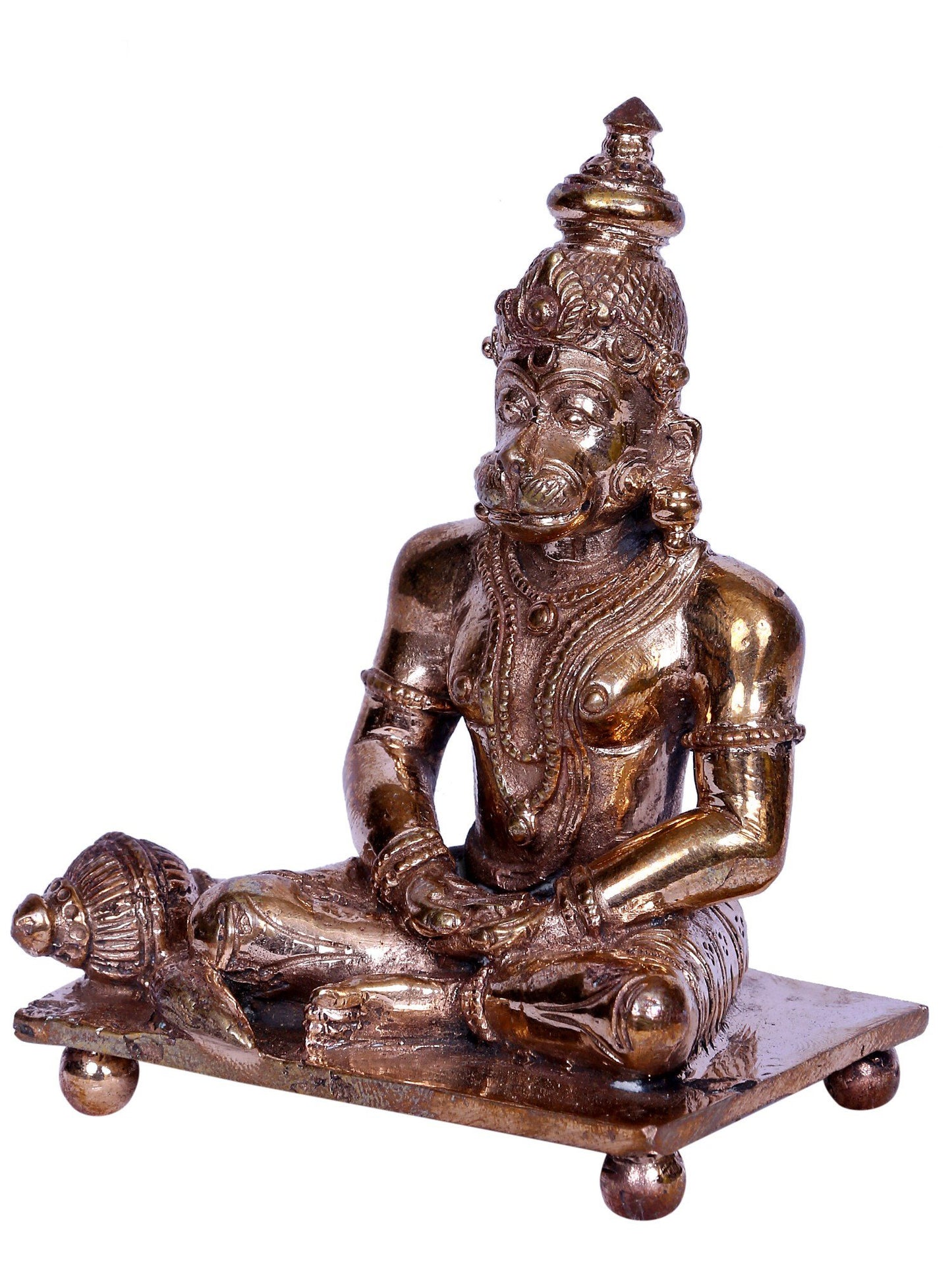 3" Sitting Sankat Mochan Hanuman Bronze Sculpture | Hanuman Statue | Lord Hanuman Bronze Statue