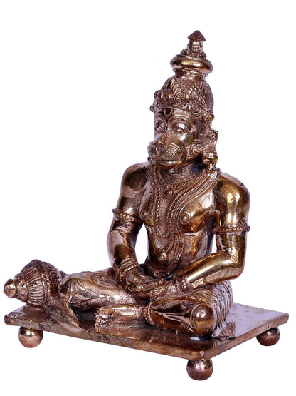 3" Sitting Sankat Mochan Hanuman Bronze Sculpture | Hanuman Statue | Lord Hanuman Bronze Statue