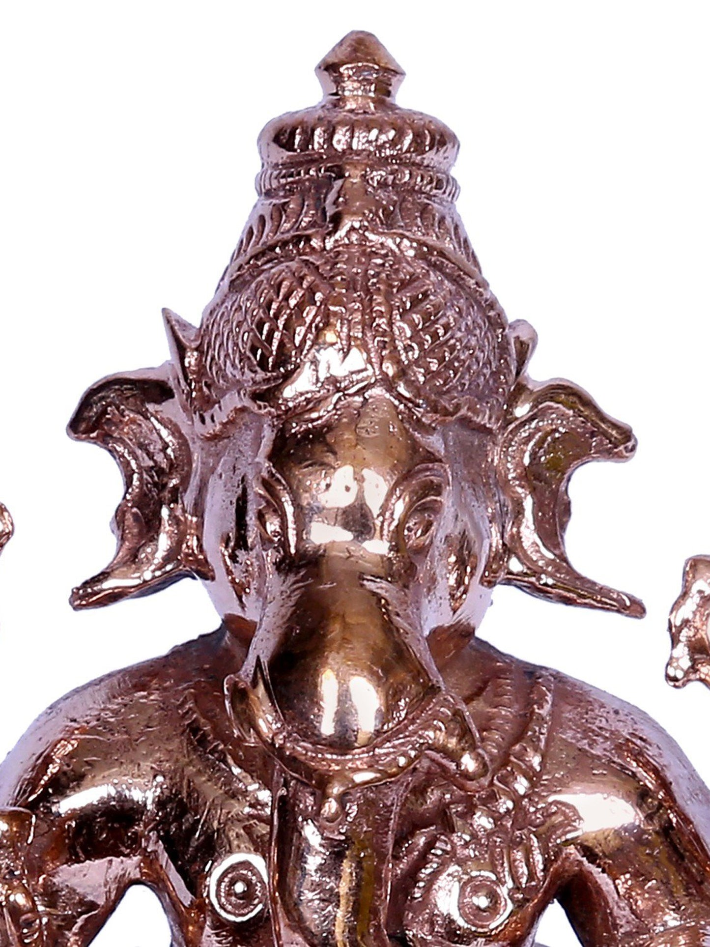 3" Sitting Four Hands Lord Ganapati Bronze Statue | Handmade Idol | Lord Ganesha Bronze Statue