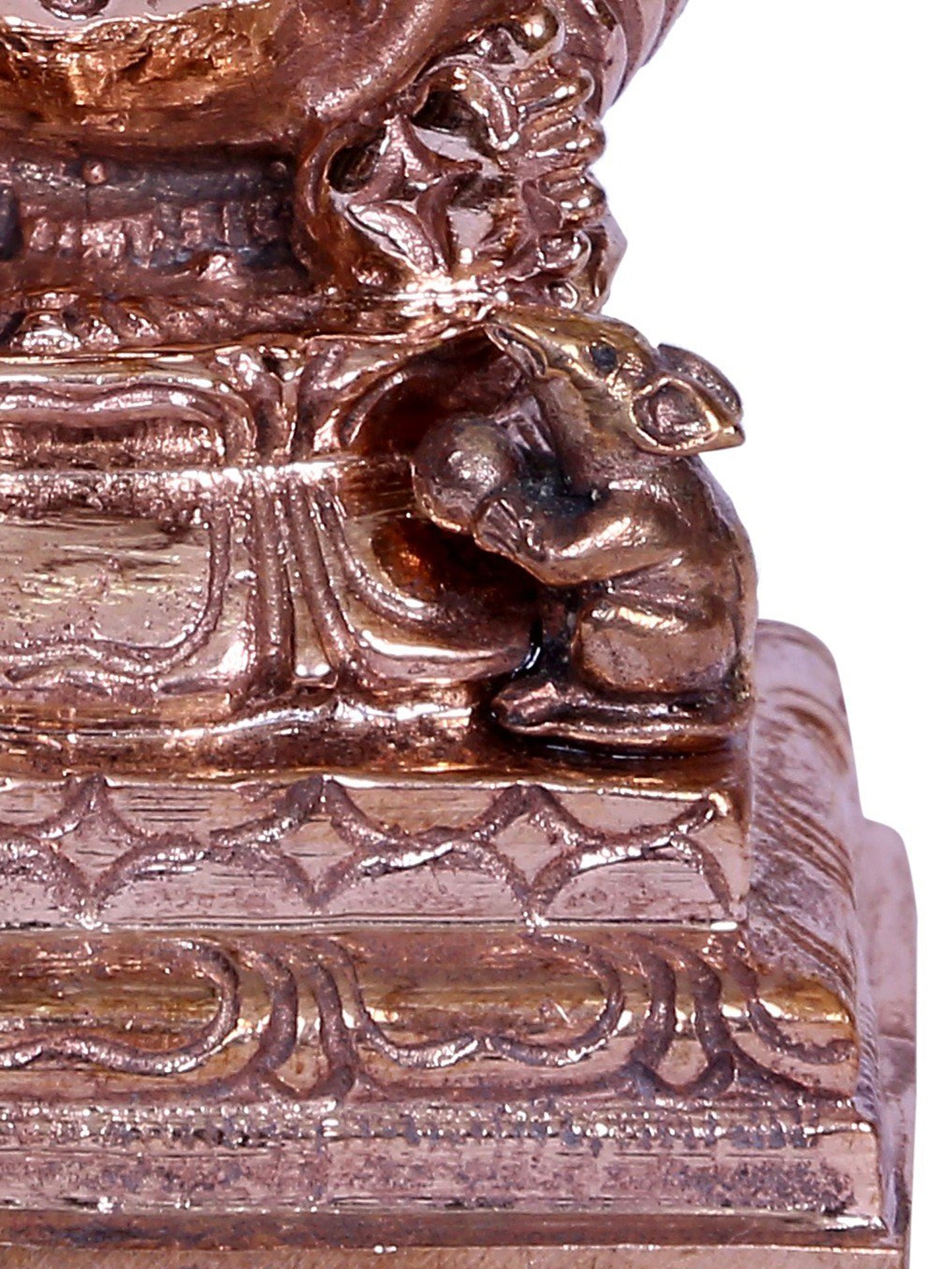 3" Sitting Four Hands Lord Ganapati Bronze Statue | Handmade Idol | Lord Ganesha Bronze Statue