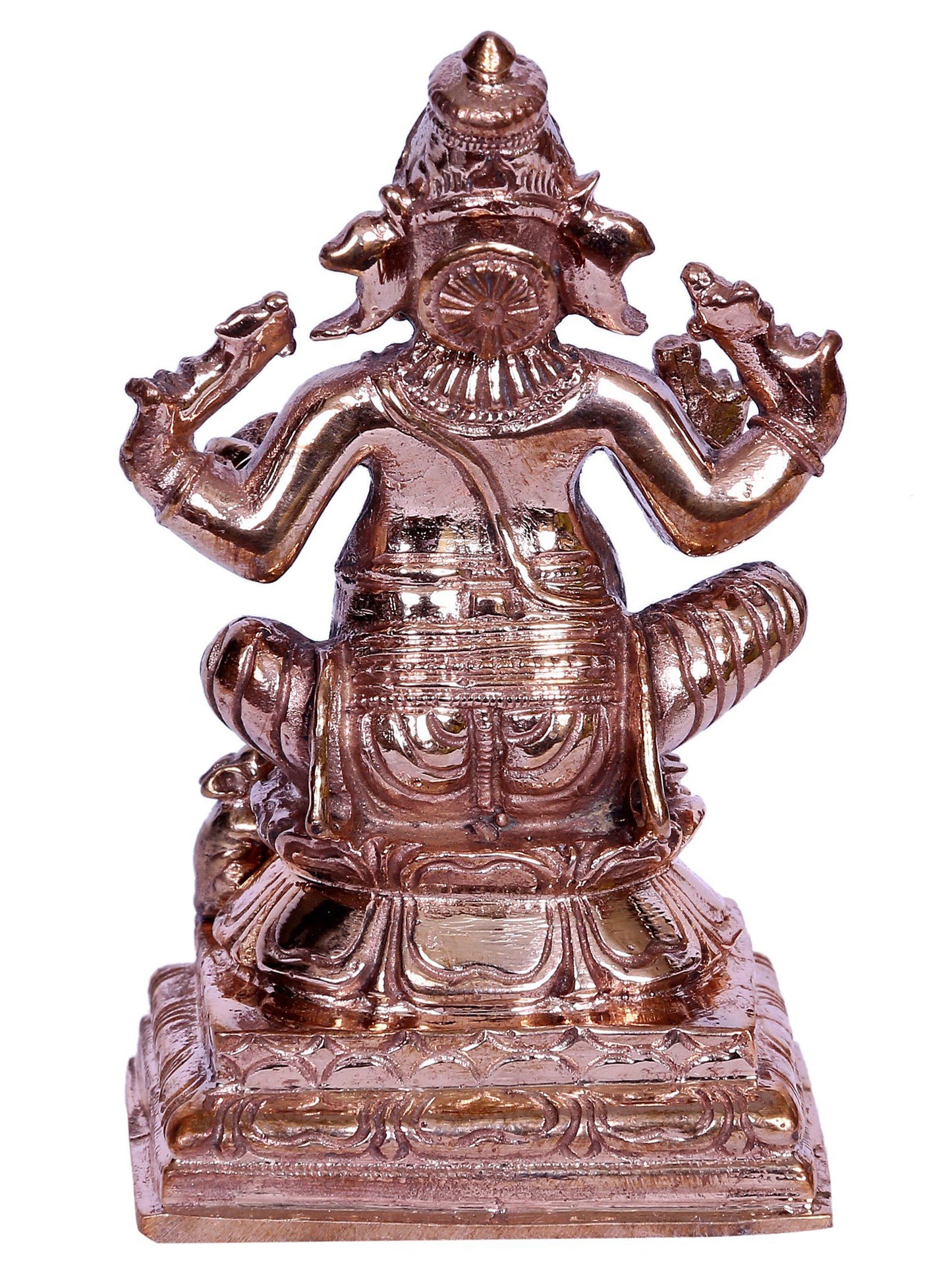 3" Sitting Four Hands Lord Ganapati Bronze Statue | Handmade Idol | Lord Ganesha Bronze Statue