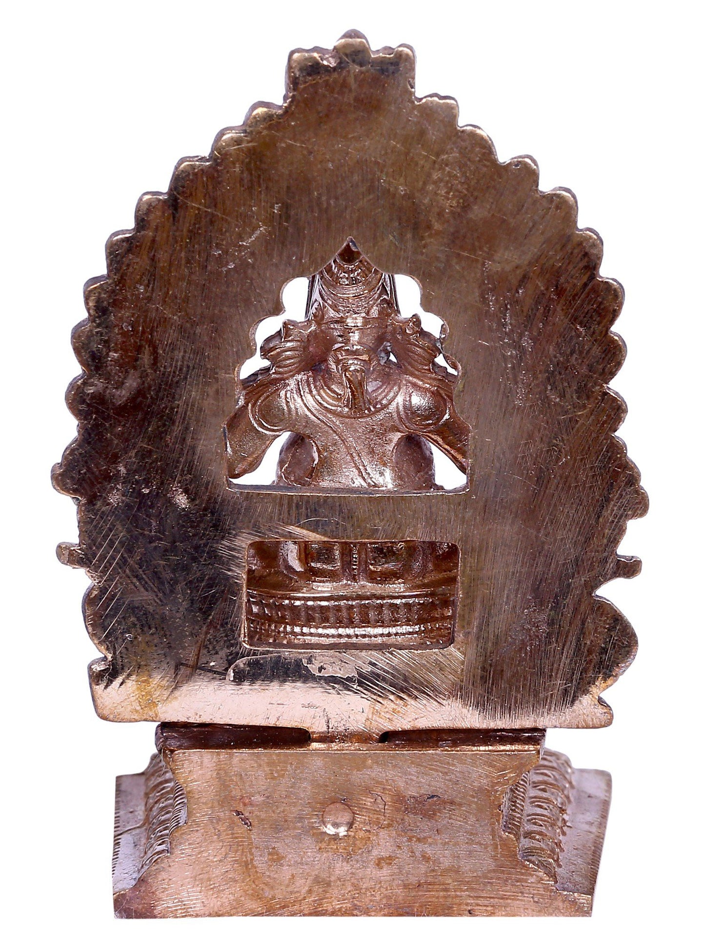 3" Bronze Lord Ganesha Statue Seated on Throne | Handmade