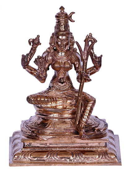 4" Bronze Goddess Rajarajeshwari Sculpture | Handmade