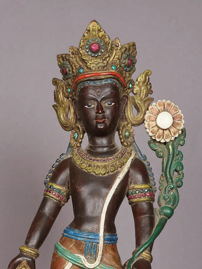 18" Superfine Wooden Lokeshvara Statue | Handmade Idol | wooden Statue