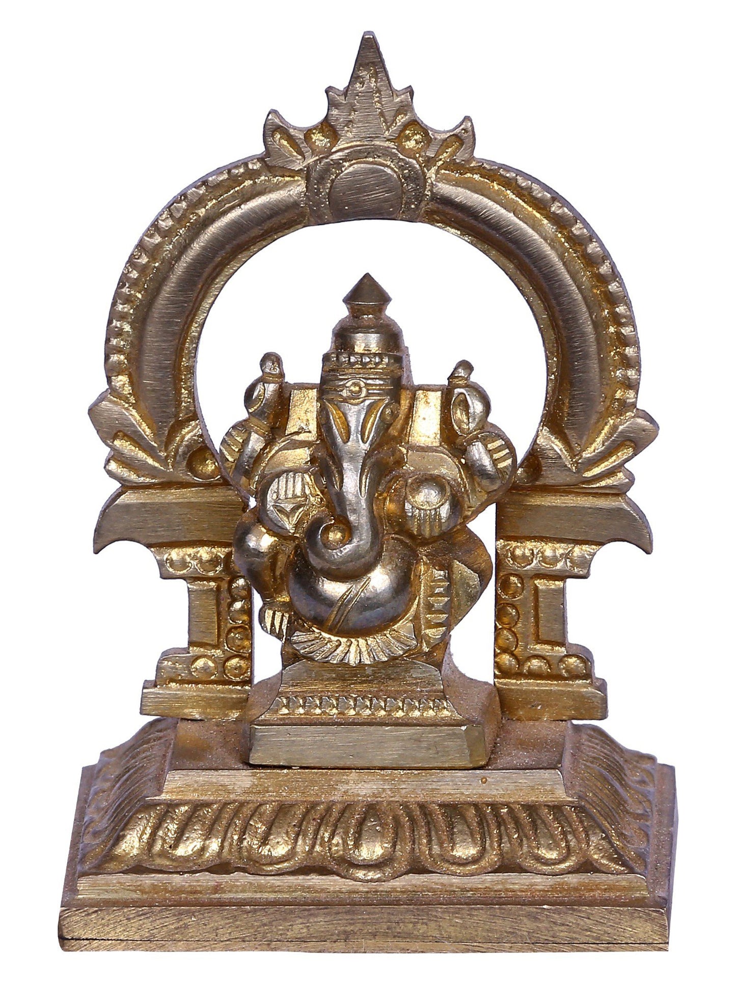 2" Bronze Bhagawan Ganapati Statue with Throne | Handmade