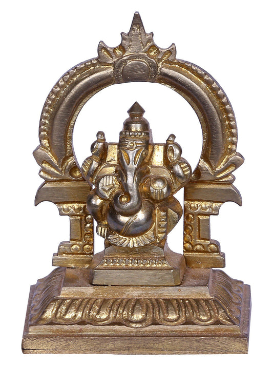 2" Bronze Bhagawan Ganapati Statue with Throne | Handmade