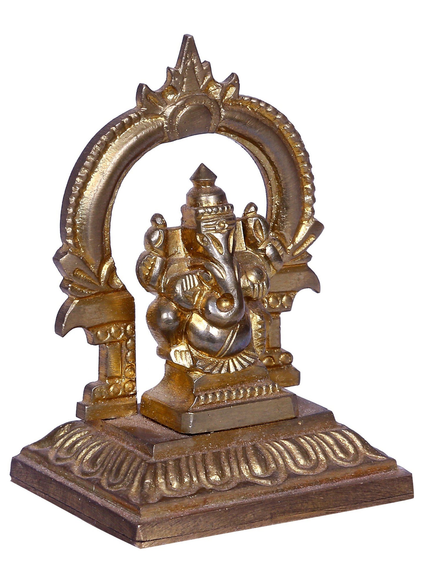 2" Bronze Bhagawan Ganapati Statue with Throne | Handmade