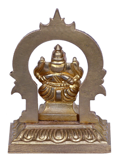 2" Bronze Bhagawan Ganapati Statue with Throne | Handmade