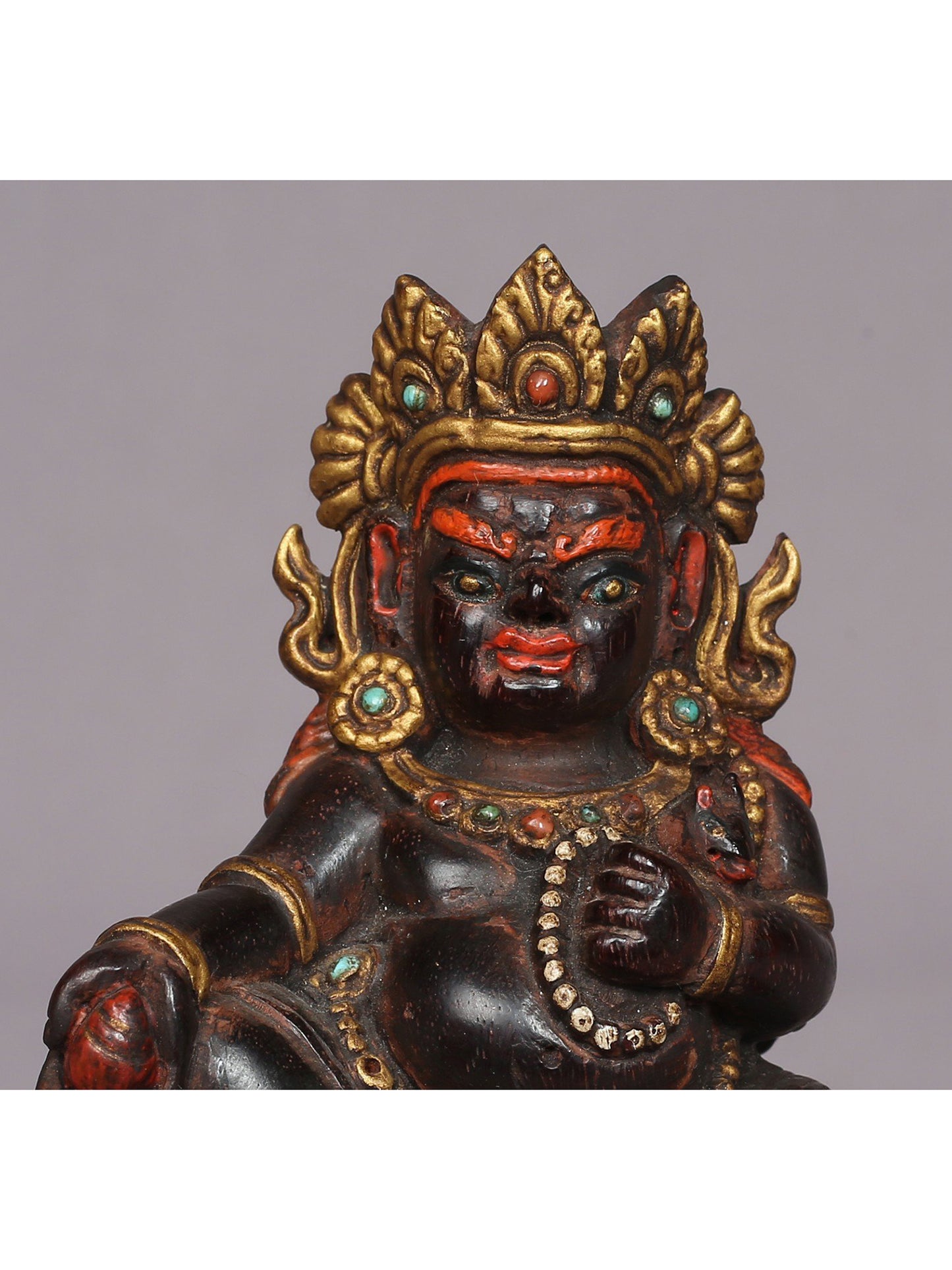 4" Small Wooden Lord Kubera Statue | Handmade Idol | Wooden Figurine