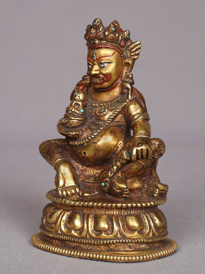 5" Small Copper Superfine Lord Kubera Statue | Handmade Idol | Kubera Figurine