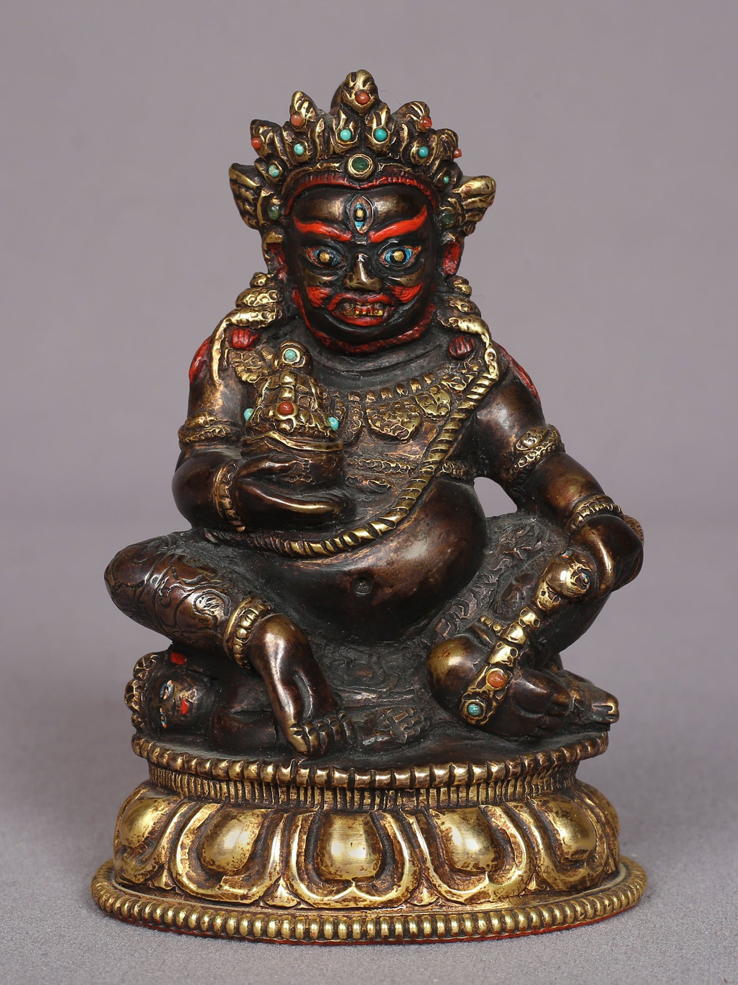 4" Small Superfine Lord Kubera Copper Statue | Handmade | Lord Kubera Idol