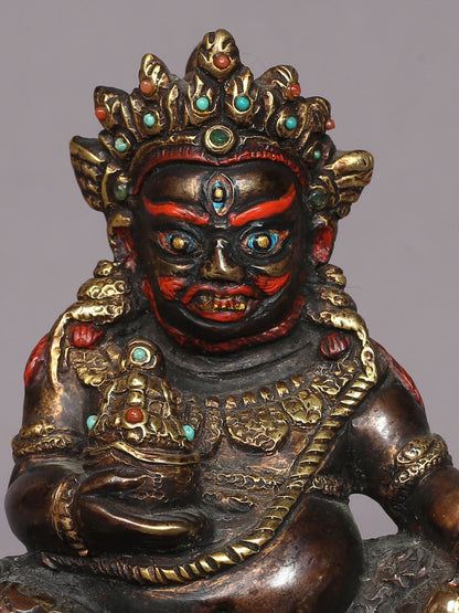 4" Small Superfine Lord Kubera Copper Statue | Handmade | Lord Kubera Idol