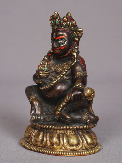 4" Small Superfine Lord Kubera Copper Statue | Handmade | Lord Kubera Idol