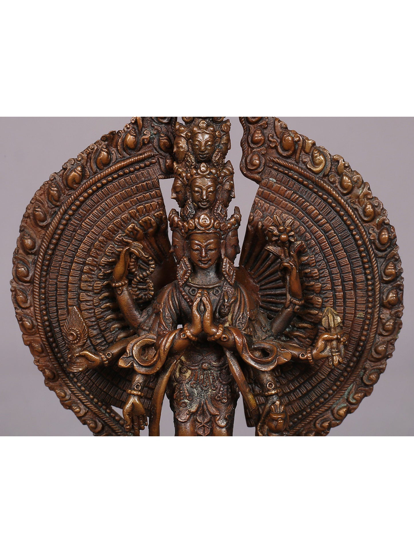 4" Small Superfine Thousand Armed Avalokiteshvara Copper Statue | Handmade | Buddhist Statue