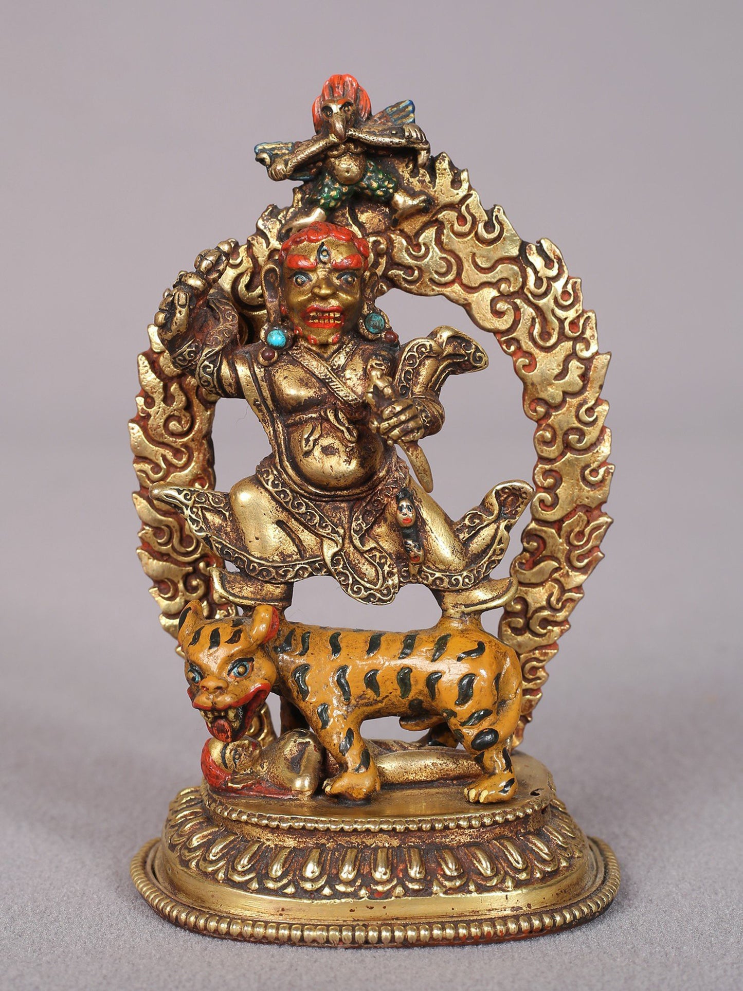 4" Small Superfine Tibetan Buddhist Deity Vajrapani Copper Statue | Handmade | Buddhist Statue