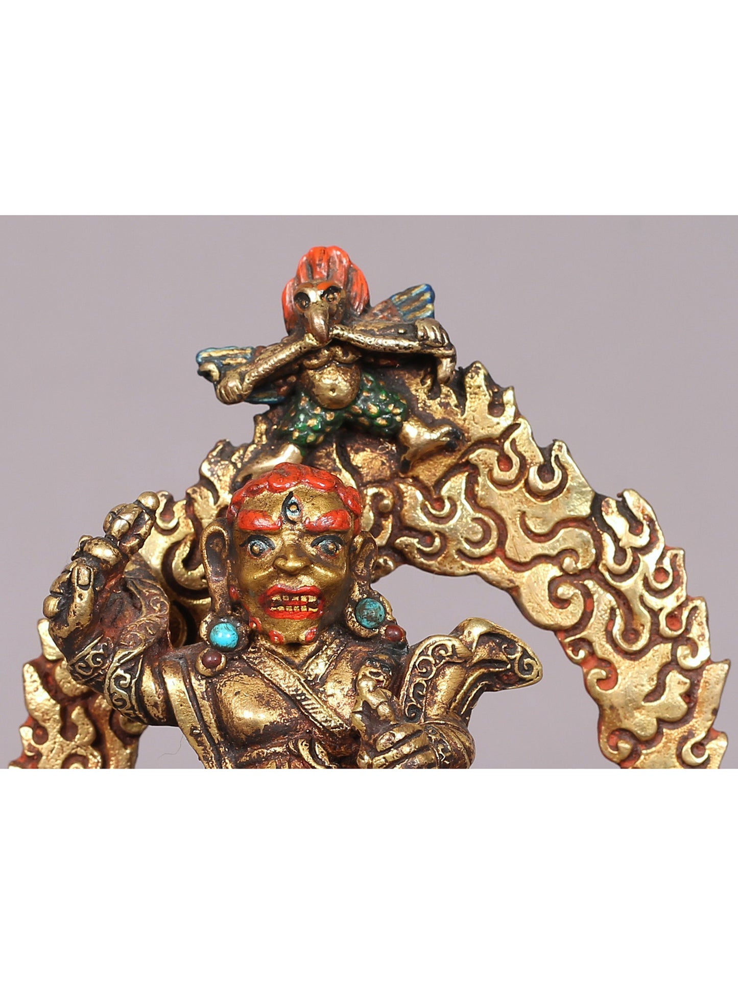 4" Small Superfine Tibetan Buddhist Deity Vajrapani Copper Statue | Handmade | Buddhist Statue