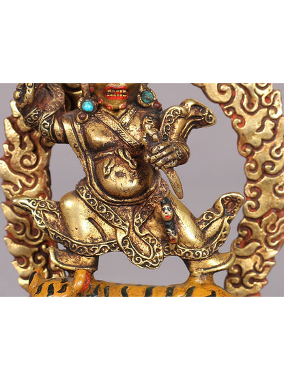 4" Small Superfine Tibetan Buddhist Deity Vajrapani Copper Statue | Handmade | Buddhist Statue