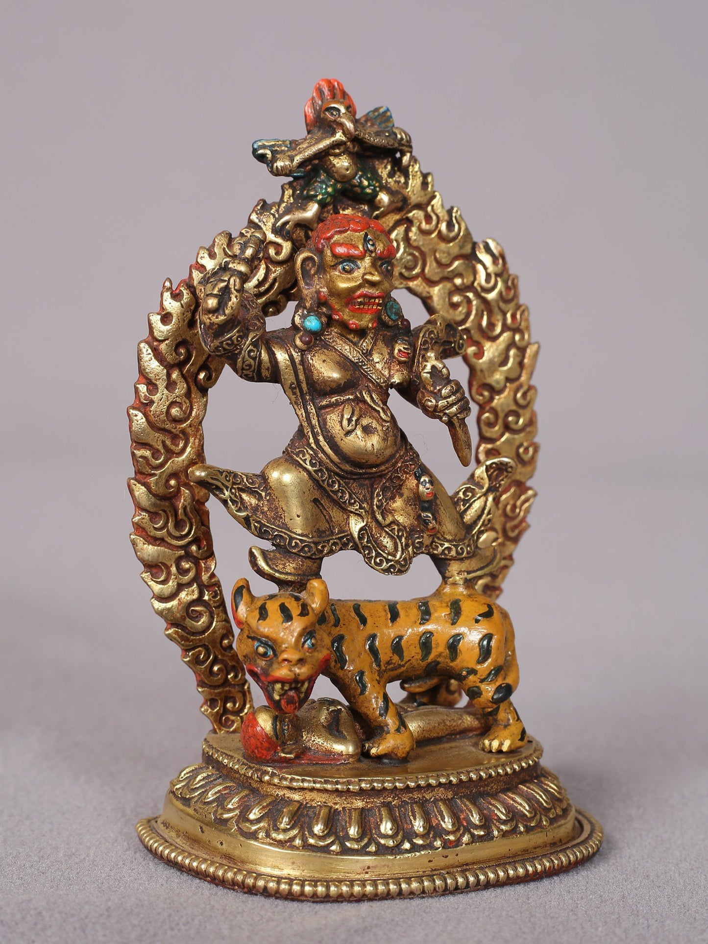 4" Small Superfine Tibetan Buddhist Deity Vajrapani Copper Statue | Handmade | Buddhist Statue