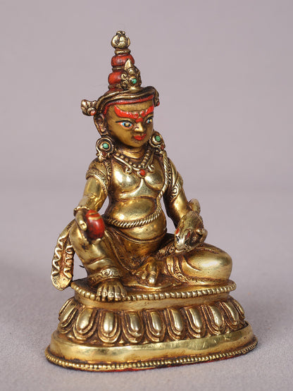 4" Small Copper Superfine Lord Kubera Idol | Handmade Idol | Kubera Statue