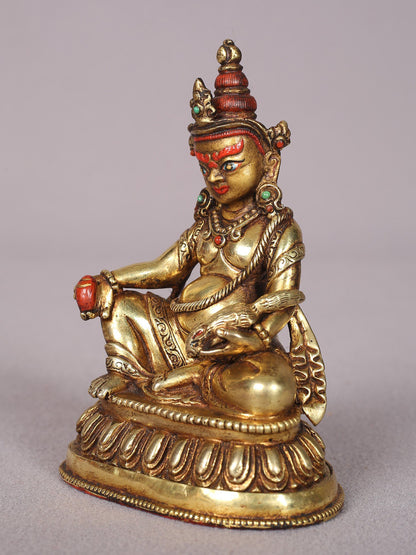 4" Small Copper Superfine Lord Kubera Idol | Handmade Idol | Kubera Statue