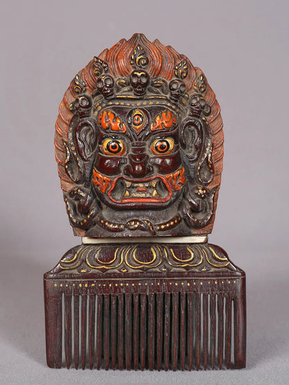 7" Superfine Wooden Bhairava Mask | Handmade Wooden Mask | Wooden Sculpture