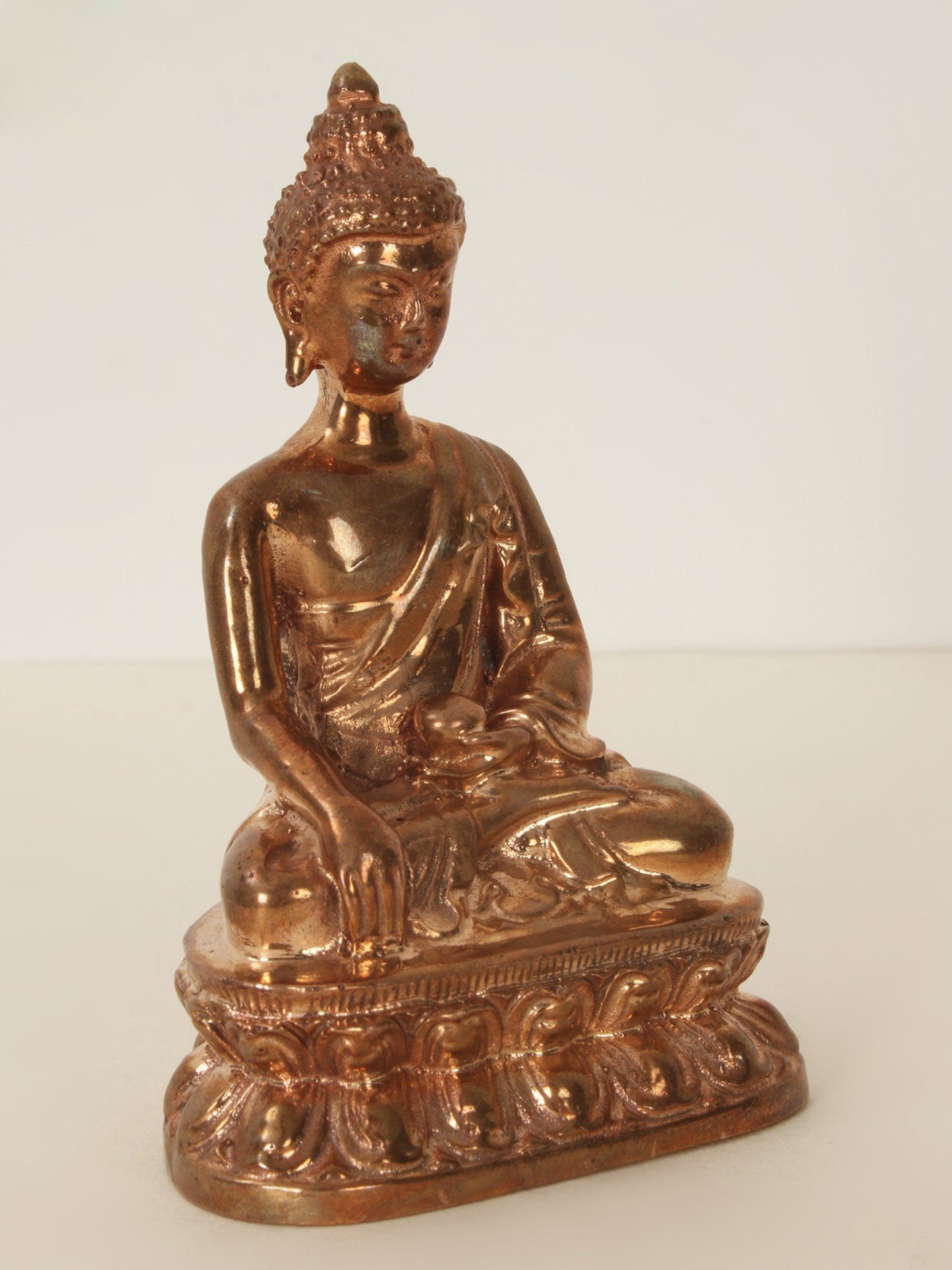 3" Small Bronze Lord Buddha Idol in Bhumi-Sparsha Mudra | Handmade