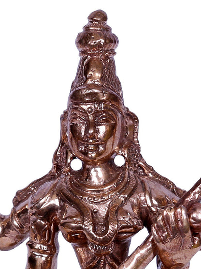 3" Sitting Goddess Saraswati Bronze Sculpture | Handmade