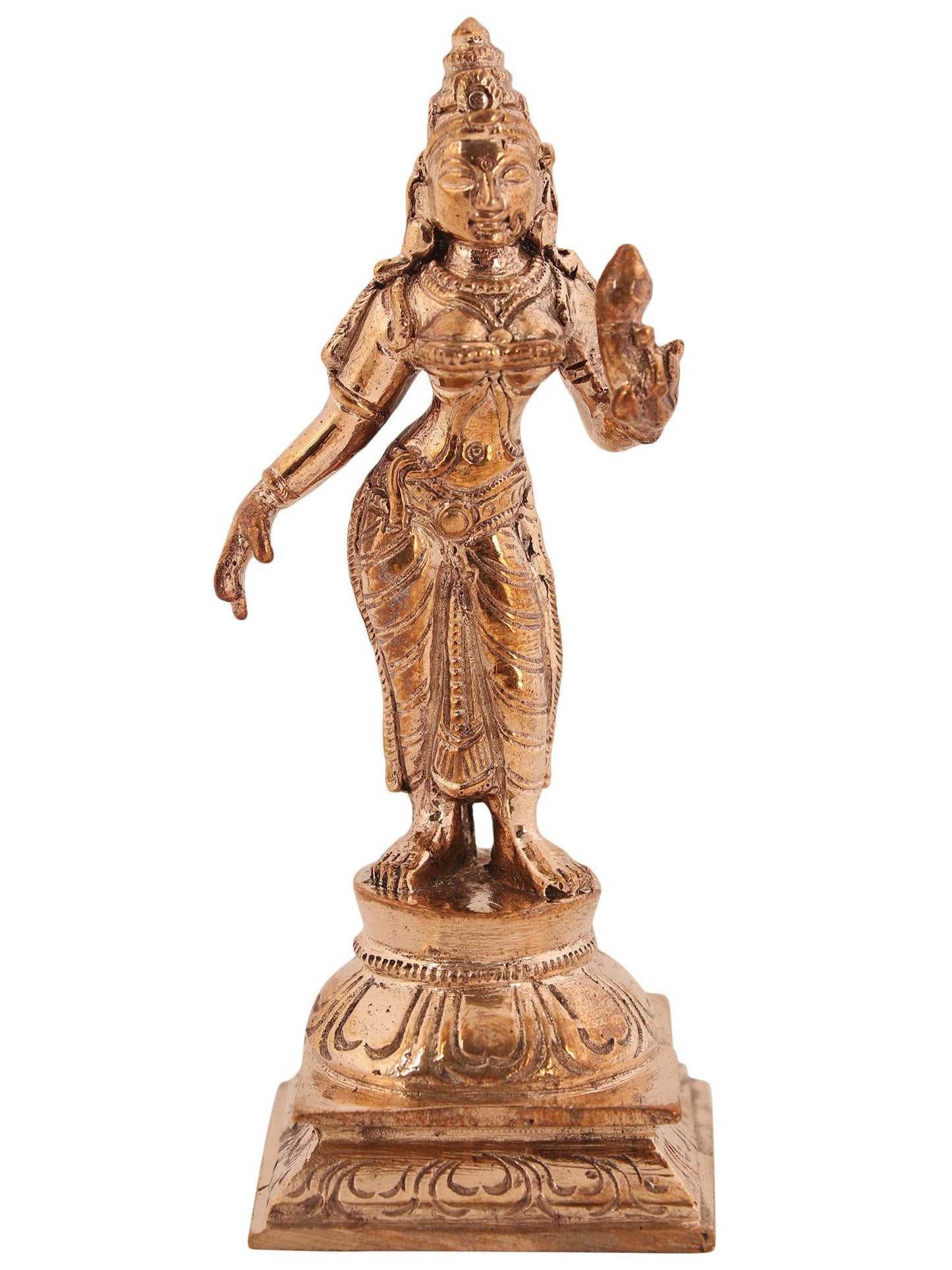 5" Small Bronze Lord Murugan Statue with Devasena and Valli | Handmade