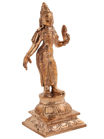 5" Small Bronze Lord Murugan Statue with Devasena and Valli | Handmade