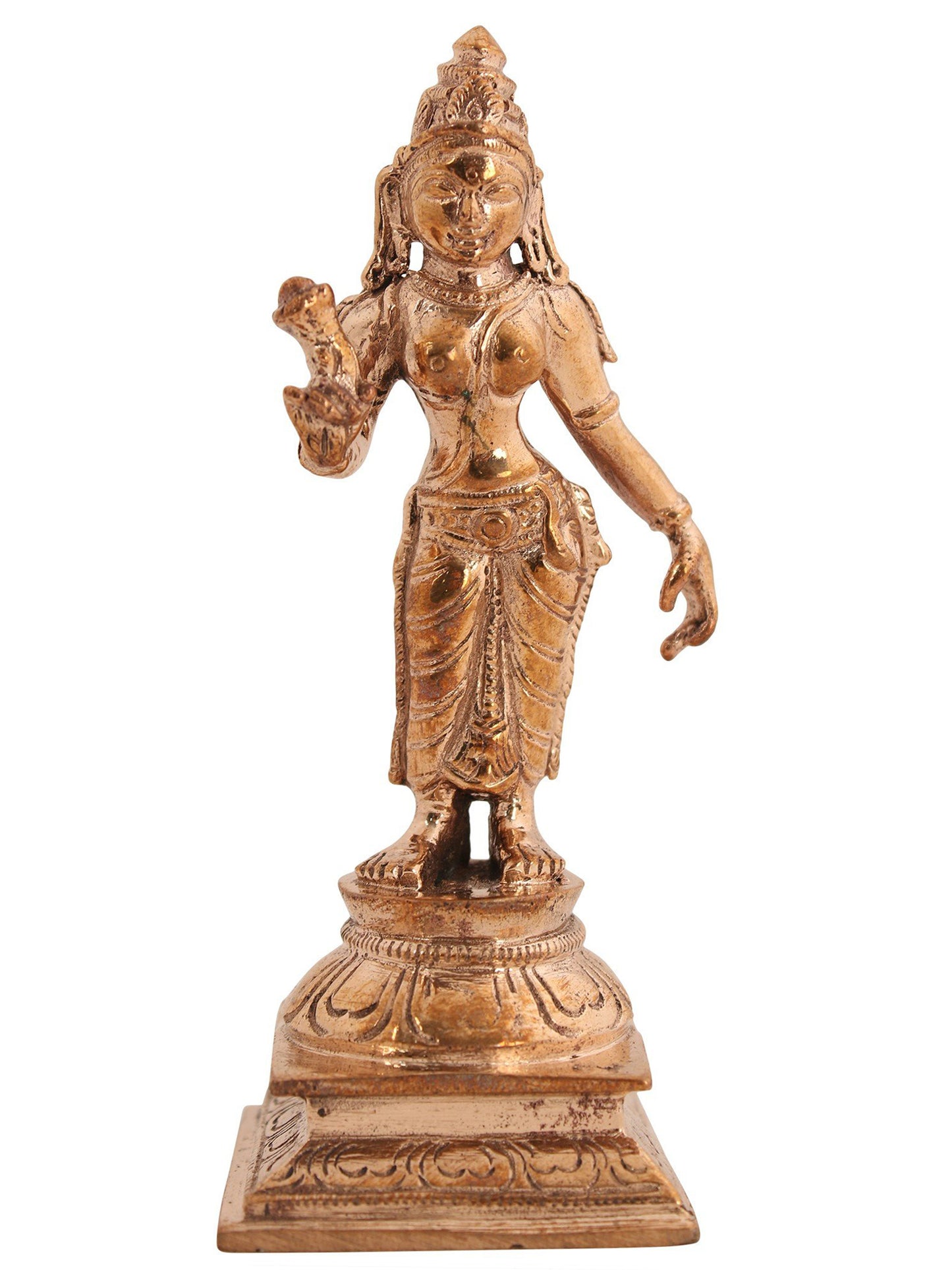 5" Small Bronze Lord Murugan Statue with Devasena and Valli | Handmade