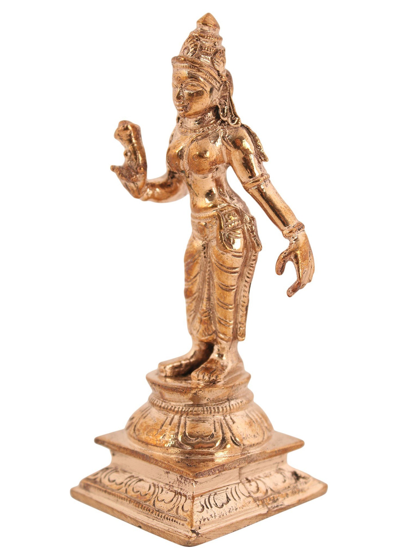 5" Small Bronze Lord Murugan Statue with Devasena and Valli | Handmade