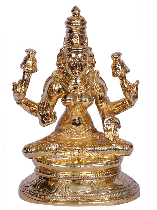 4" Bronze Devi Lakshmi Sculpture | Handmade