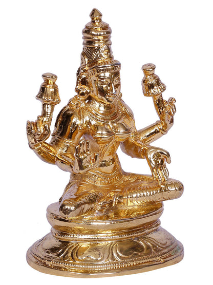 4" Bronze Devi Lakshmi Sculpture | Handmade